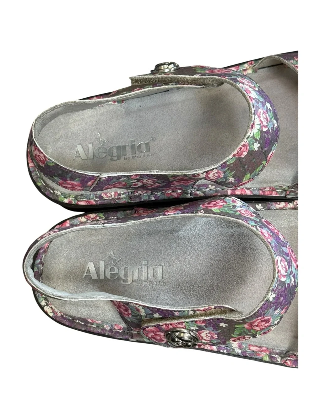 Alegria Leather Floral Comfort Sandals EU 41 US 10–10.5